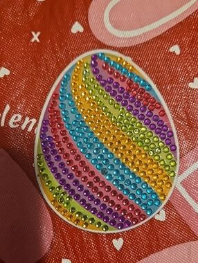 Handmade Rainbow Bejeweled Egg Magnet